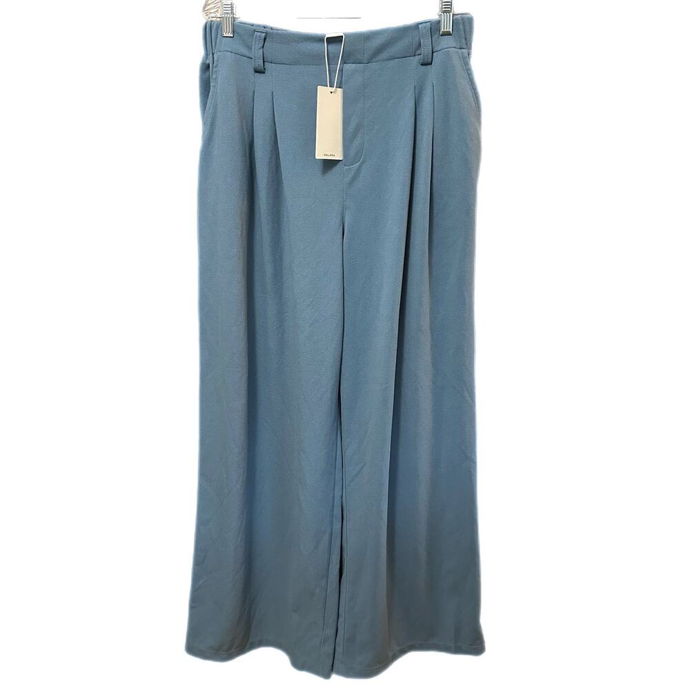 BLUE Halara Flex High Waisted Pocket Wide Leg Waffle Work Pants XL Tall